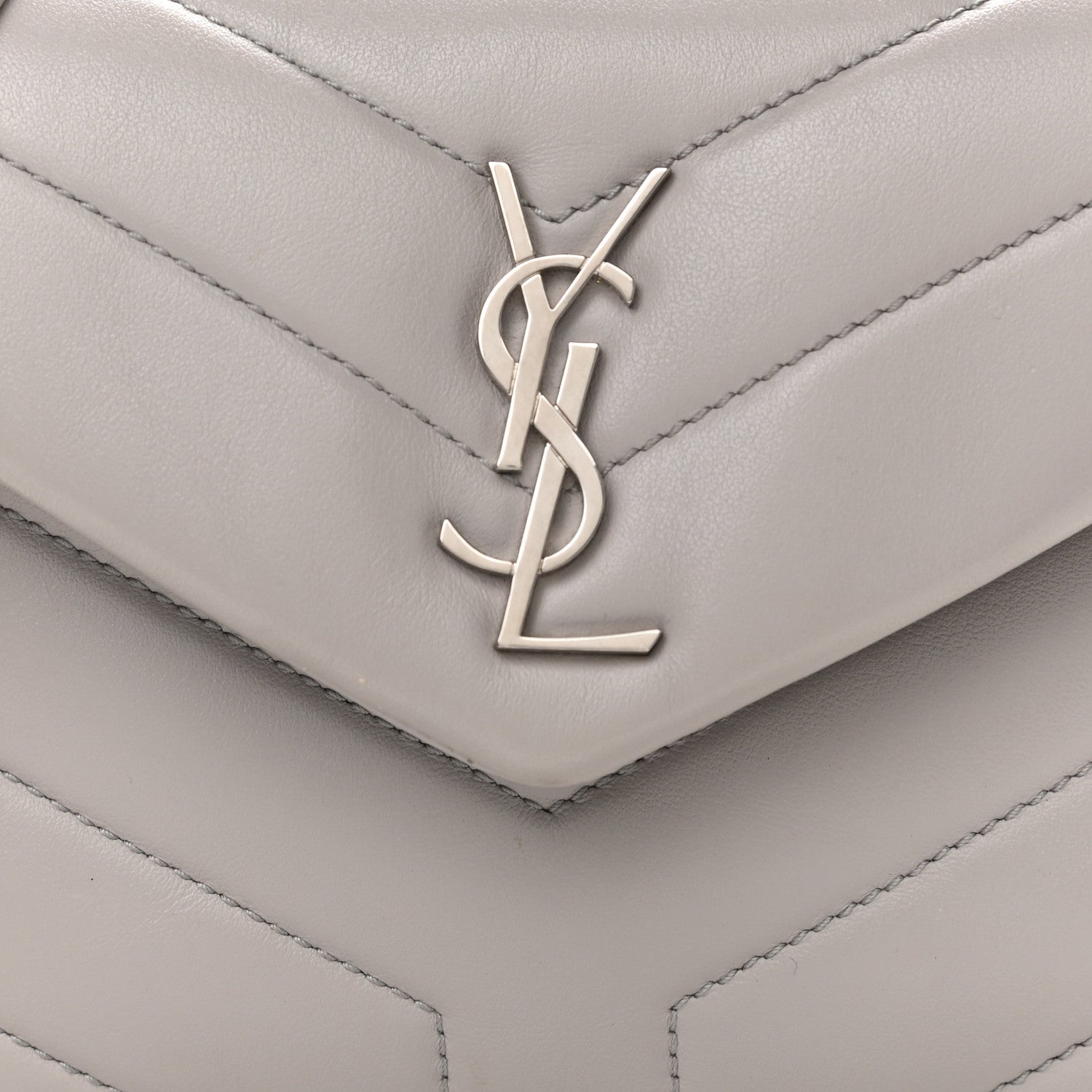 Saint Laurent Calfskin Y Quilted Monogram Toy Loulou Satchel Granite 8 of 16