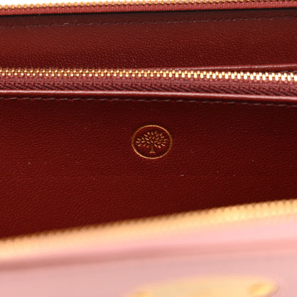 Mulberry Micro Classic Grain Plaque 8 Credit Card Zip Wallet Mocha Rose 6 of 7