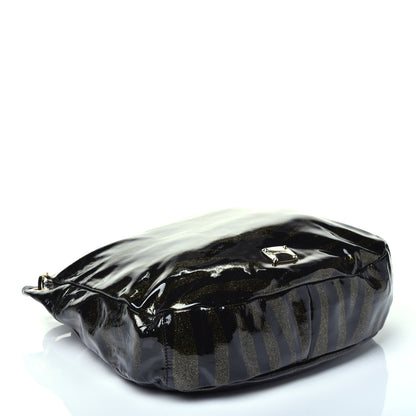 Jimmy Choo Patent Zebra Print Sky Hobo Black 4 of 8