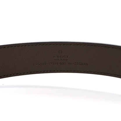 Gucci GG Supreme Monogram Matte Plutone Calfskin Double G 30mm Belt 100 40 Beige Ebony New Acero 3 of 6