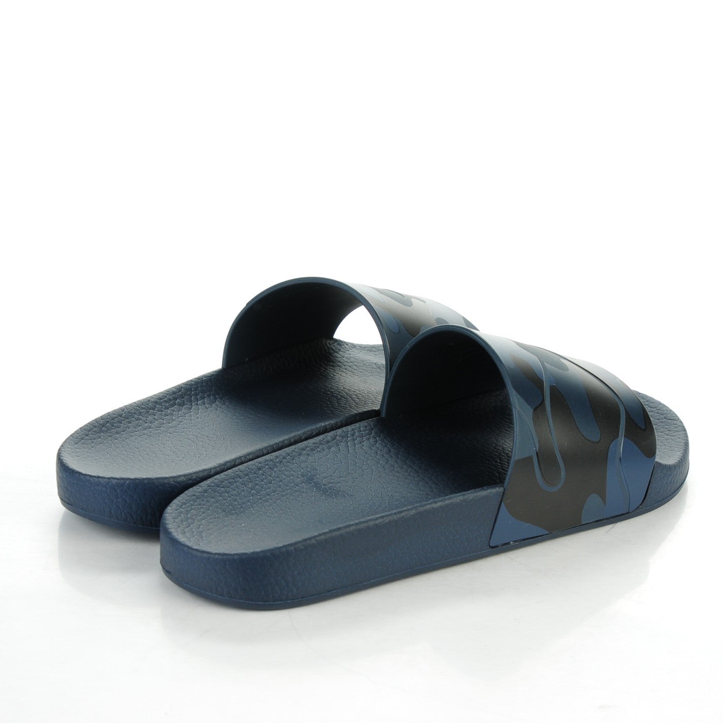 Rubber Camo Slide Sandals 41 Blue