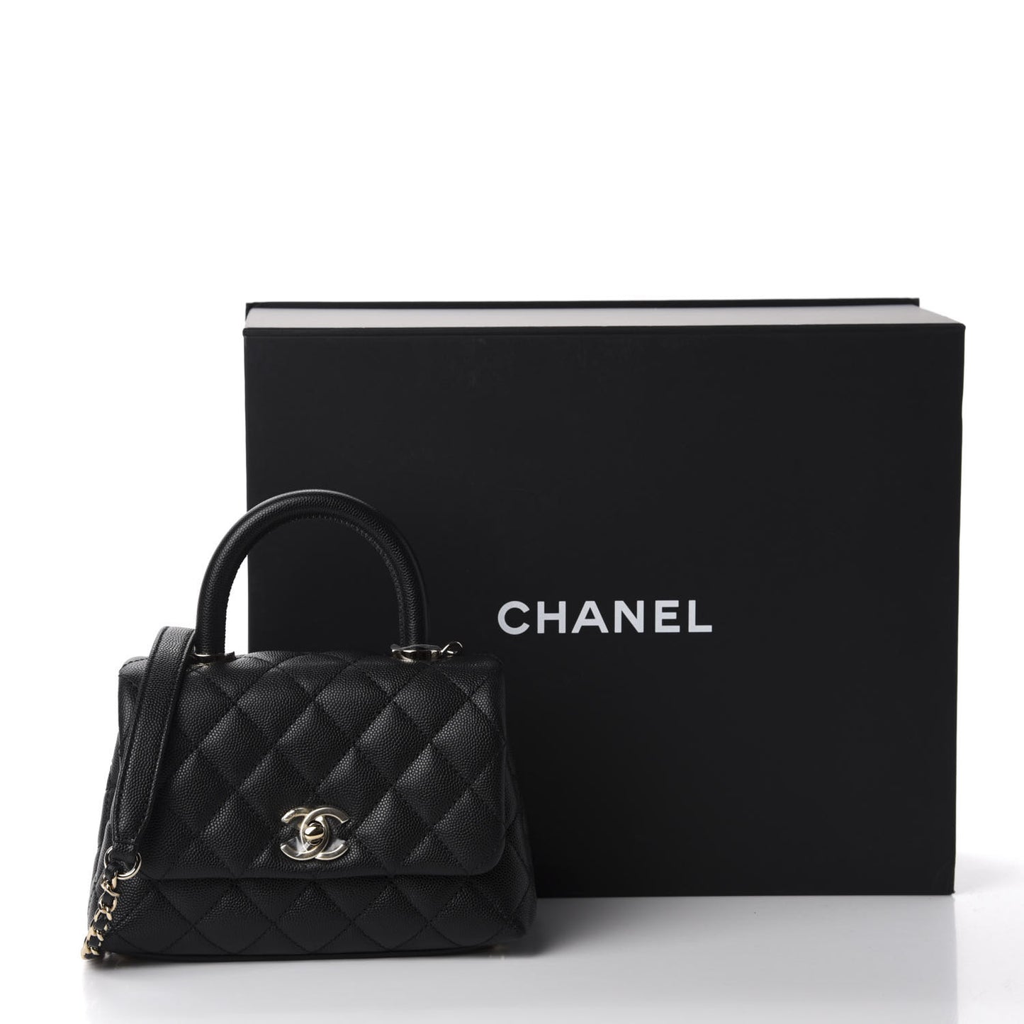 Caviar Quilted Extra Mini Coco Handle Flap Black