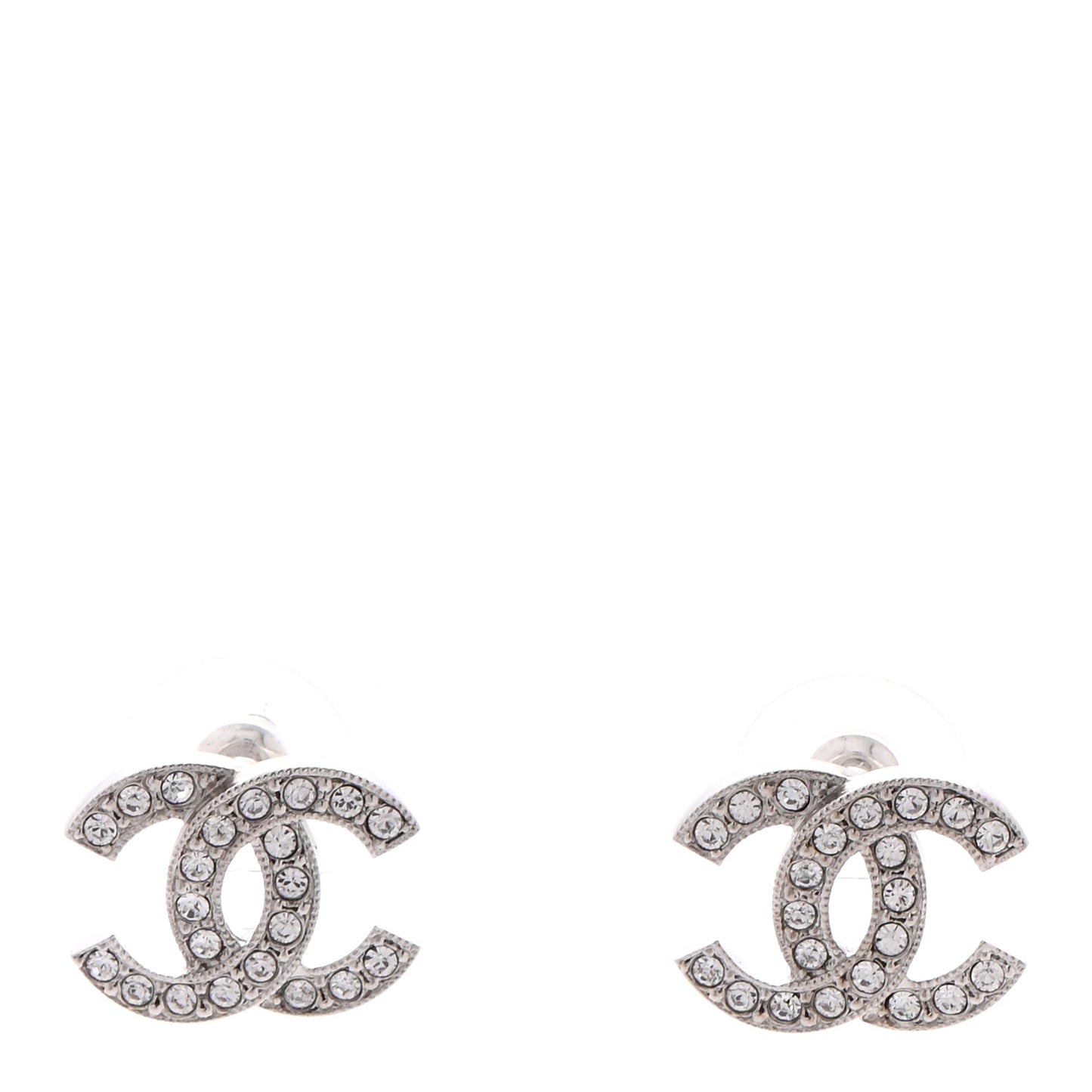 Crystal CC Earrings Silver