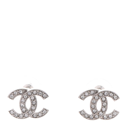 Chanel Crystal CC Earrings Silver 1 of 4