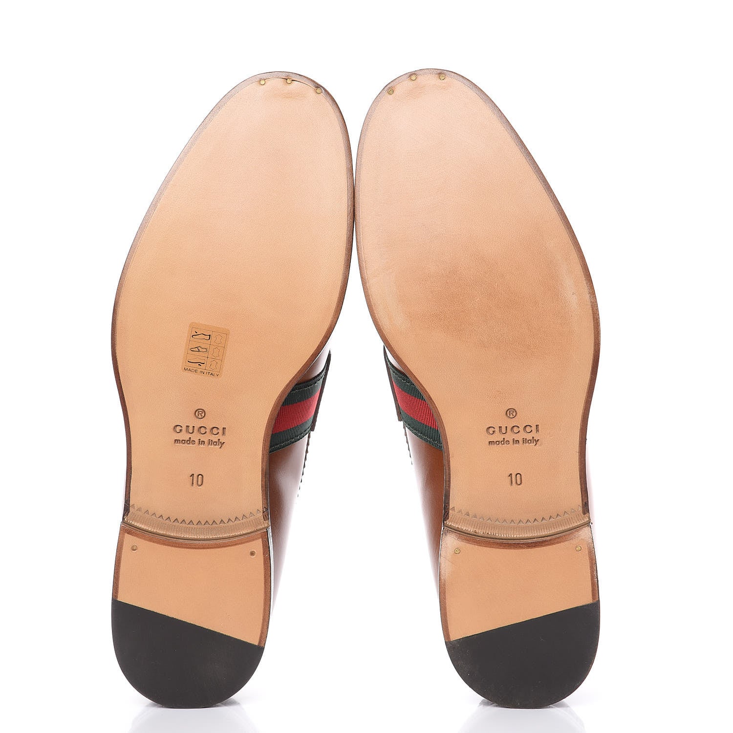 Gucci Calfskin Mens Web Bee Spirit Loafers 10 Cuir 4 of 11