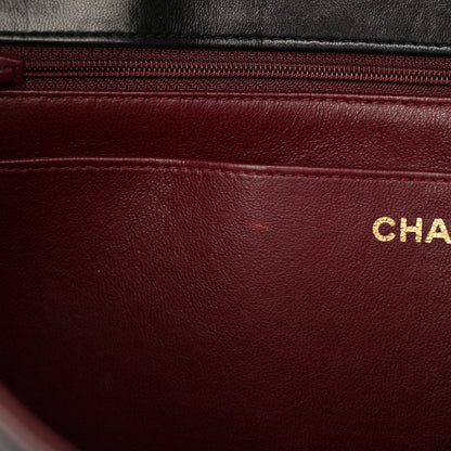 Chanel Lambskin Horizontal Quilt Jumbo Single Flap Black 12 of 16
