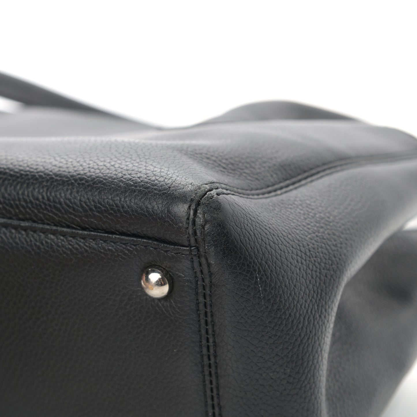 Calfskin Small Cerf Executive Shopper Tote Black