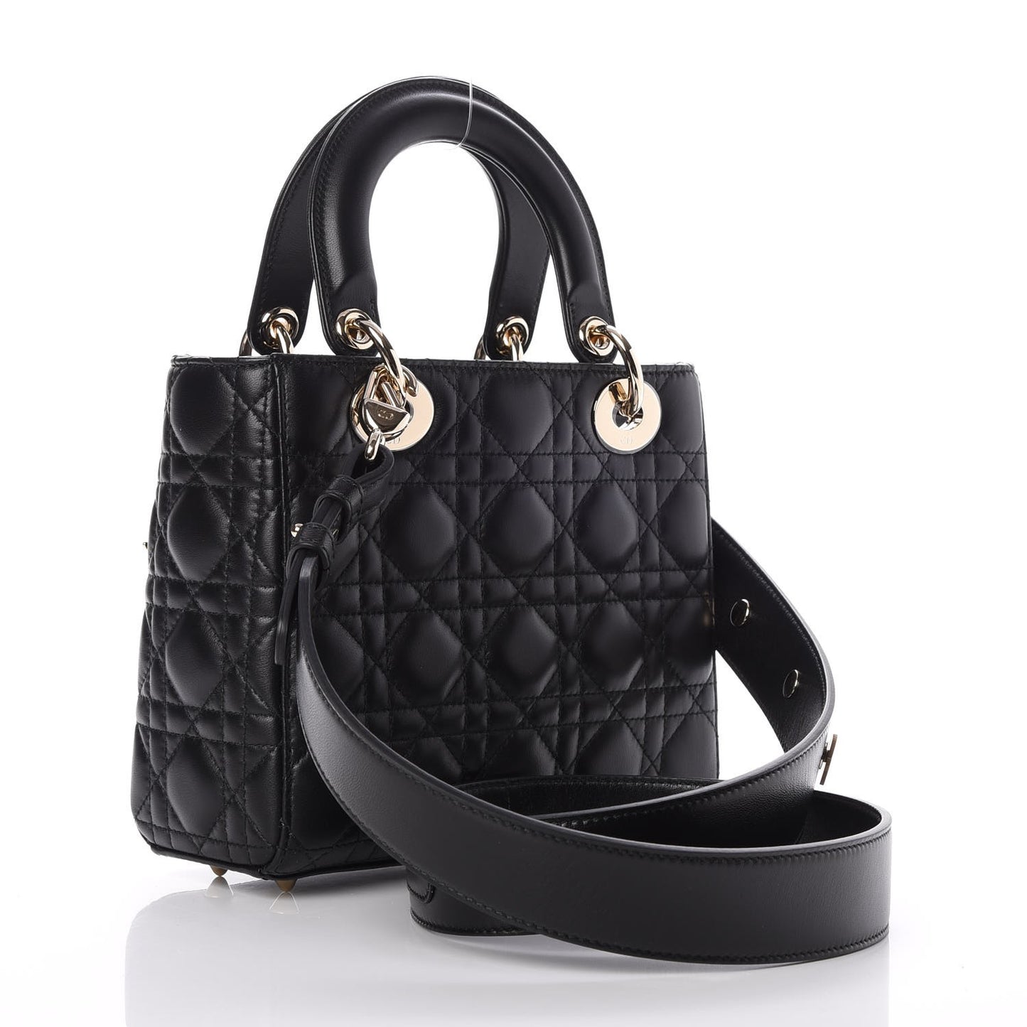 Lambskin Cannage Small Lucky Badges My Lady Dior Black
