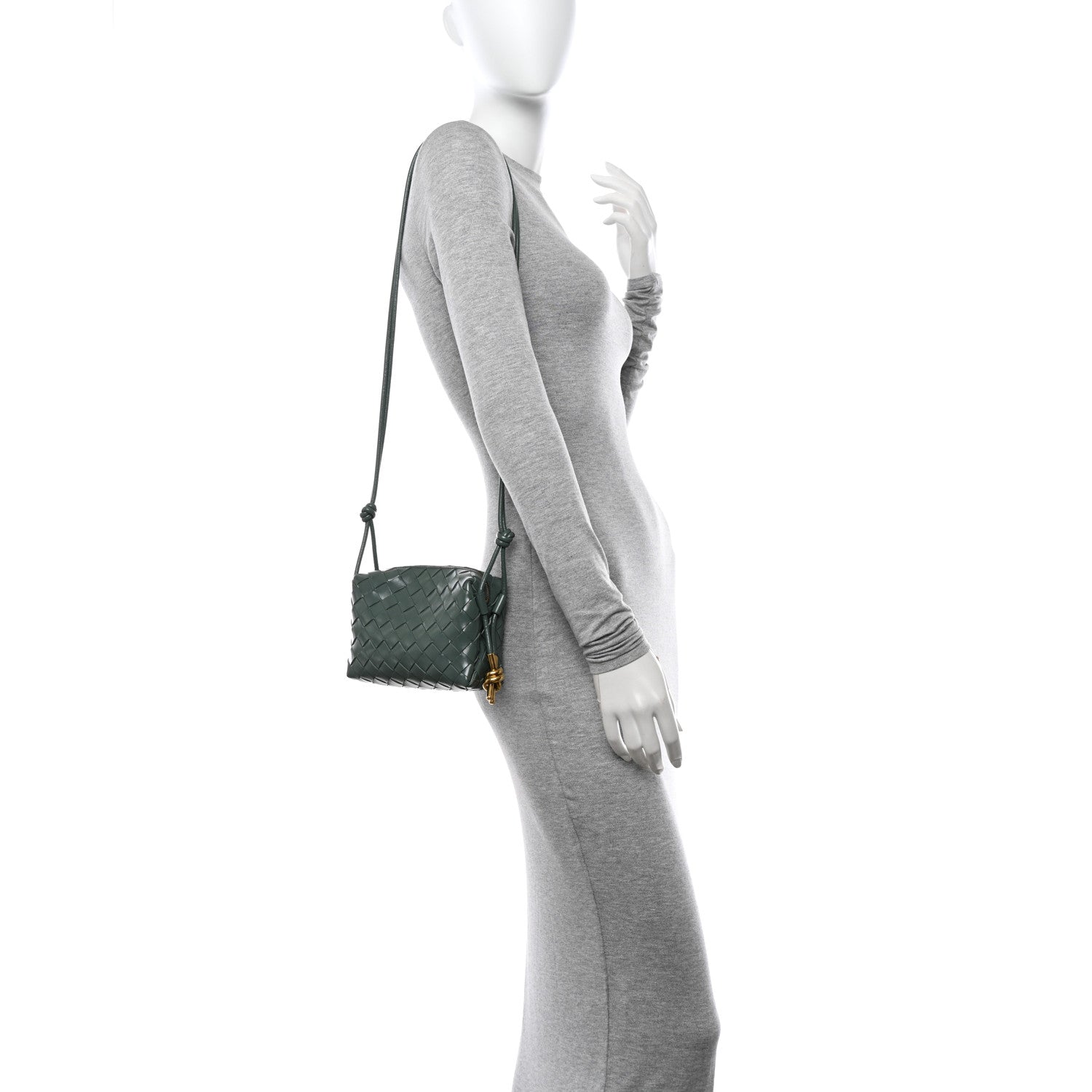Bottega Veneta Polished Nappa Intrecciato Knot Mini Loop Camera Bag Aloe 3 of 9