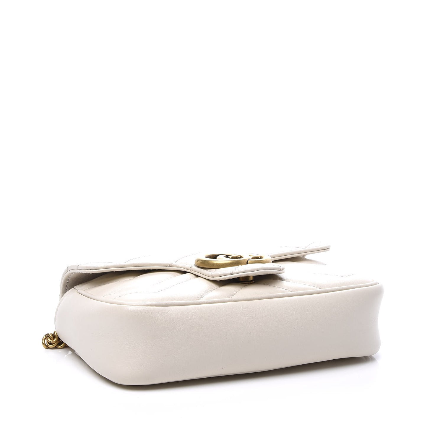 Calfskin Matelasse Super Mini GG Marmont Shoulder Bag White