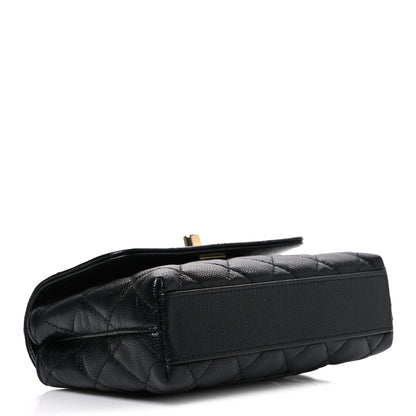 Chanel Caviar Quilted Coco Handle Clutch With Chain Black 4 of 10