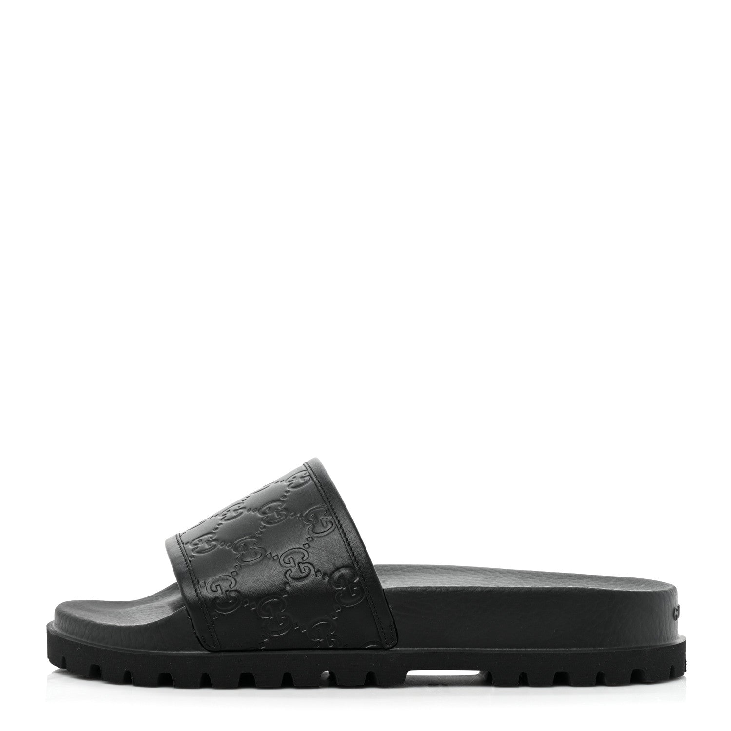 Gucci Guccissima Mens Lug Sole Slide Sandals 8 Black 1 of 12