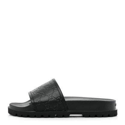 Gucci Guccissima Mens Lug Sole Slide Sandals 8 Black 1 of 12
