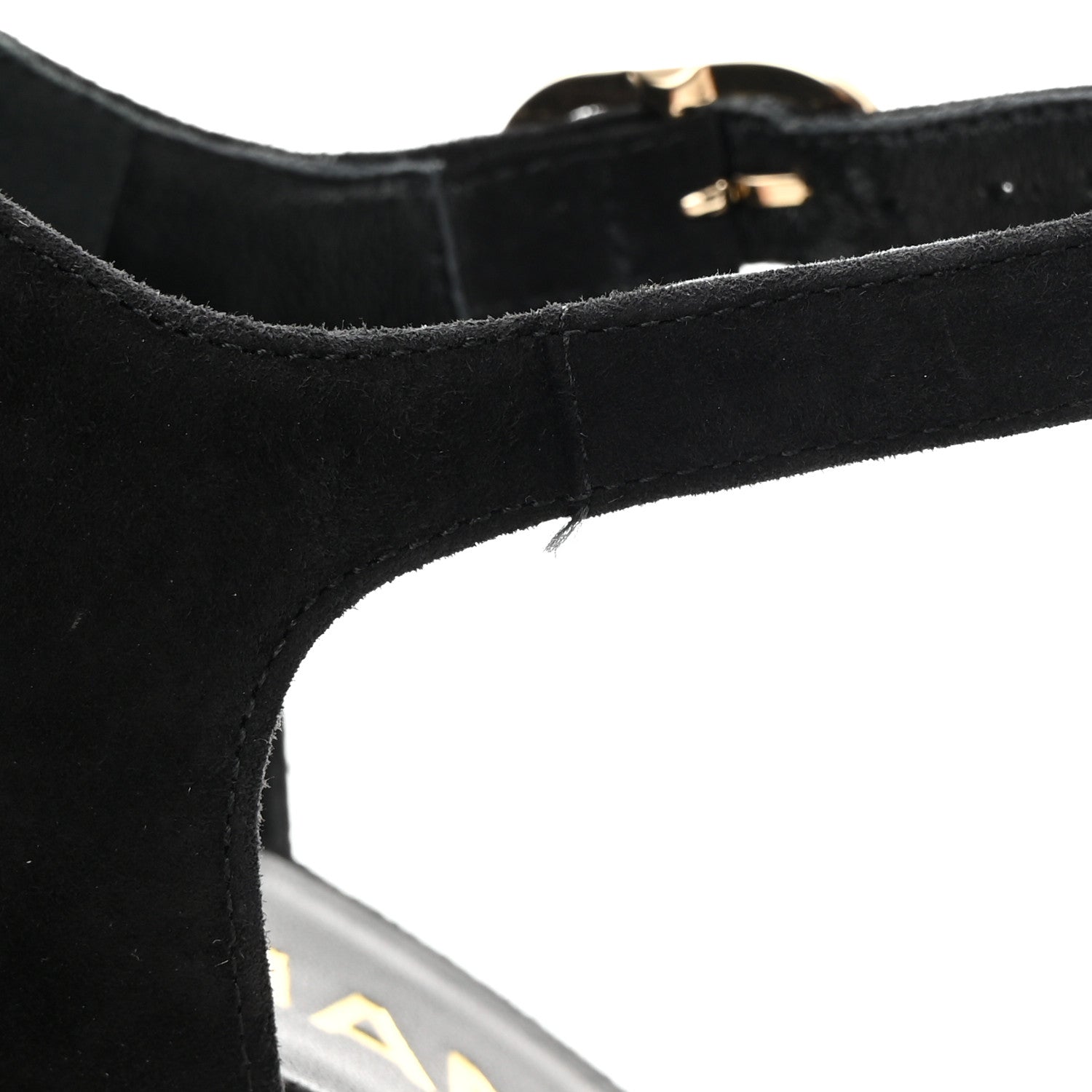 Chanel Patent Suede CC Platform Pumps 37.5 Black 10 of 13
