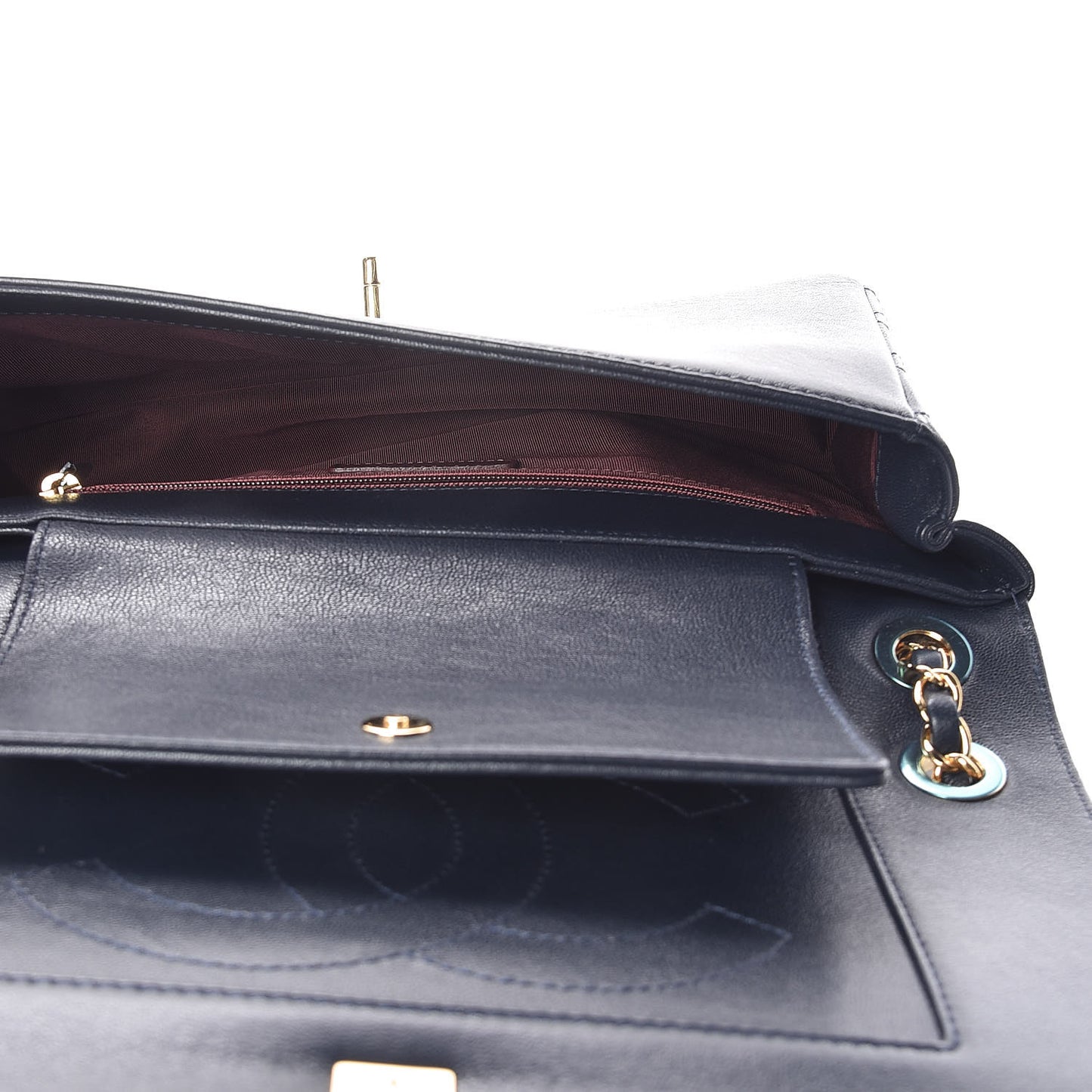 Sheepskin Quilted Vintage Mademoiselle Flap Navy