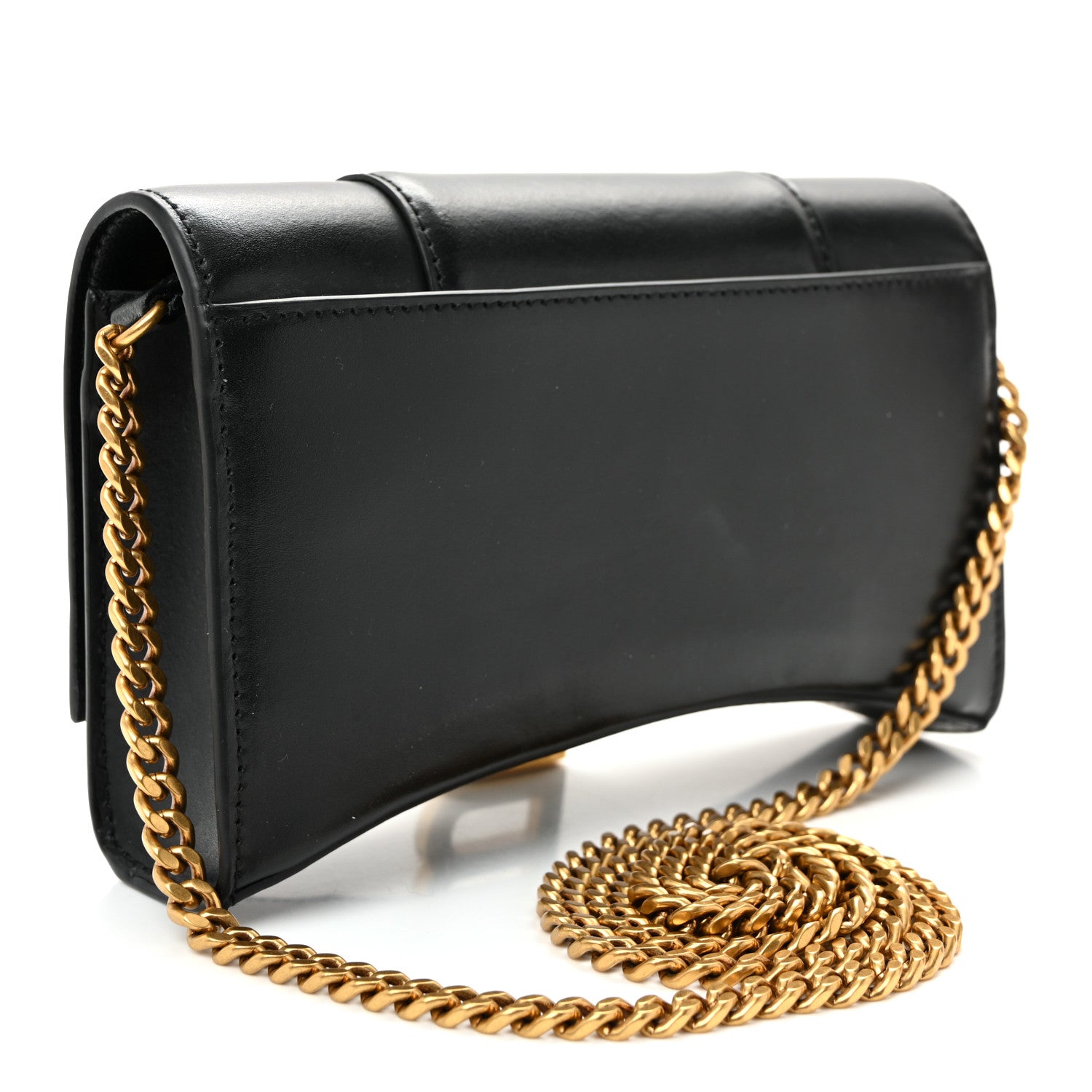 Balenciaga Shiny Box Calfskin Hourglass Chain Bag Black 3 of 9