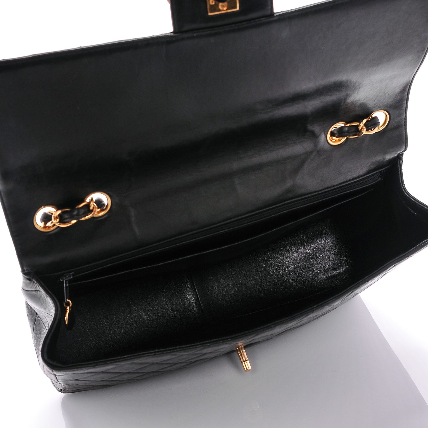 Lambskin Quilted Jumbo Single Flap Black