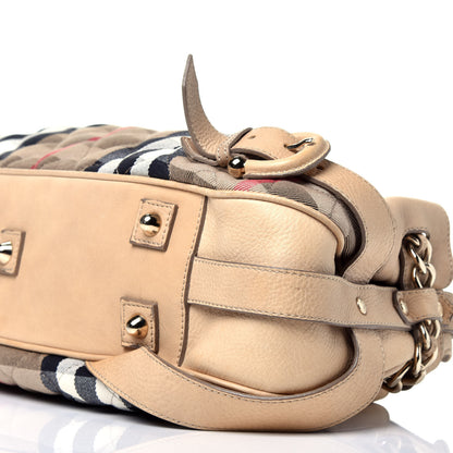 Burberry Calfskin Quilted House Check Shoulder Bag Beige 10 of 10