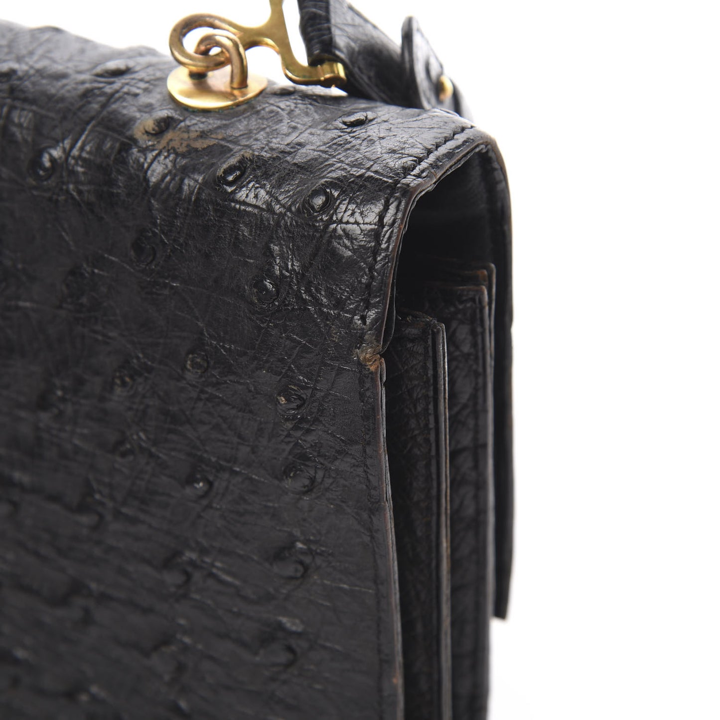 Ostrich Palonnier Bag Black