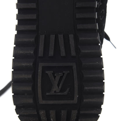 Louis Vuitton Suede Monogram Mens Run Away Sneakers 38 Black Gold Silver 8 of 8