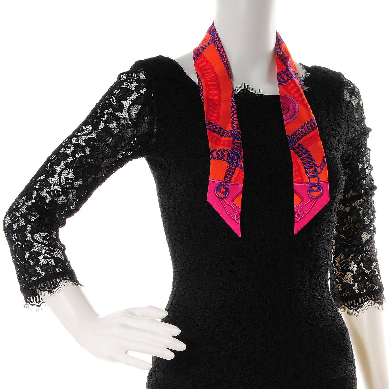 Hermes Silk Maillons Twilly Capucine Violet Fuchsia 2 of 6