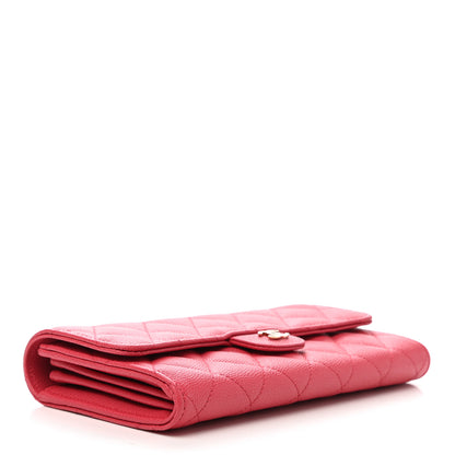 Chanel Caviar Quilted Large Gusset Flap Wallet Pink 4 of 8
