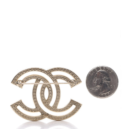Chanel Crystal CC Brooch Light Gold 2 of 4