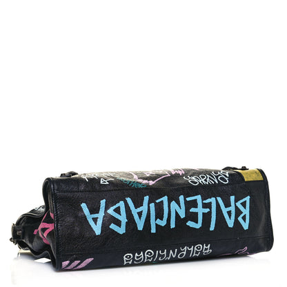 Balenciaga Agneau Graffiti All Over Classic Hardware City Black Multicolor 3 of 12