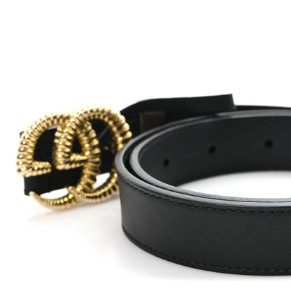 Gucci Moon Calfskin Torchon Double G 25mm Belt 80 32 Black 5 of 5