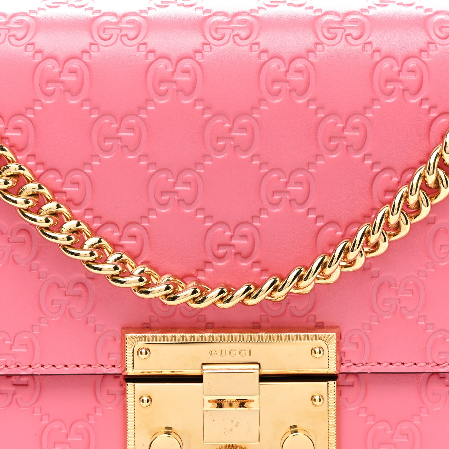Guccissima Signature Medium Padlock Shoulder Bag Flush