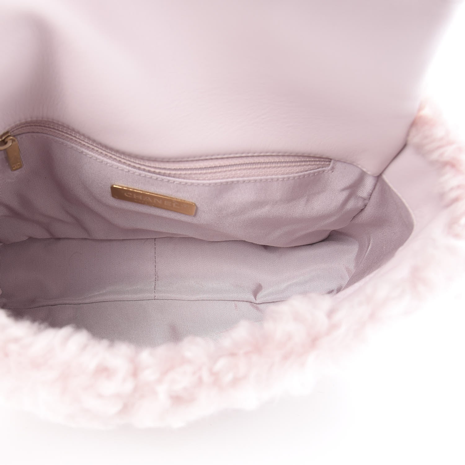 Chanel Shearling Sheepskin Medium 19 Flap Light Pink 5 of 12