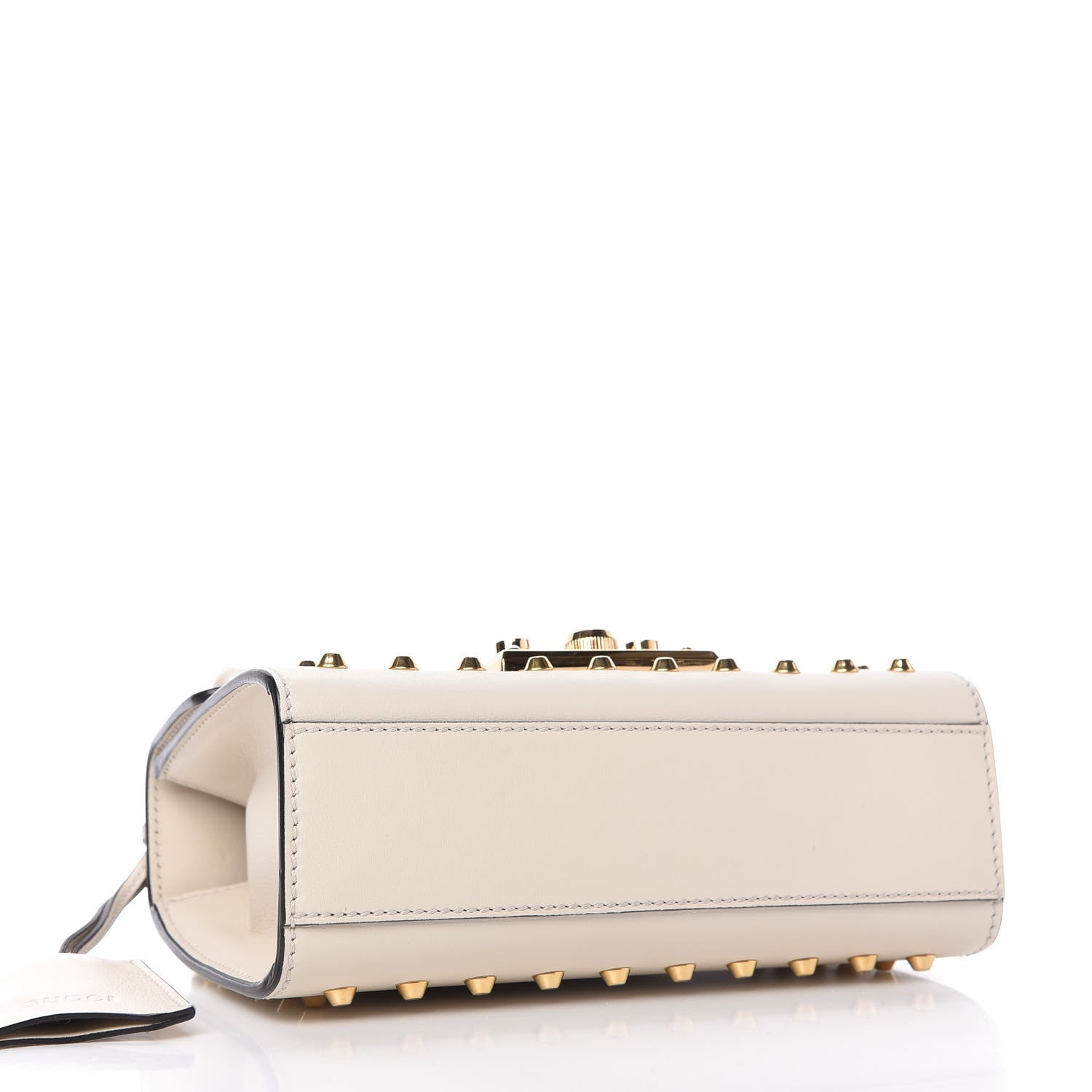 Gucci Calfskin Studded Small Padlock Shoulder Bag White 4 of 10
