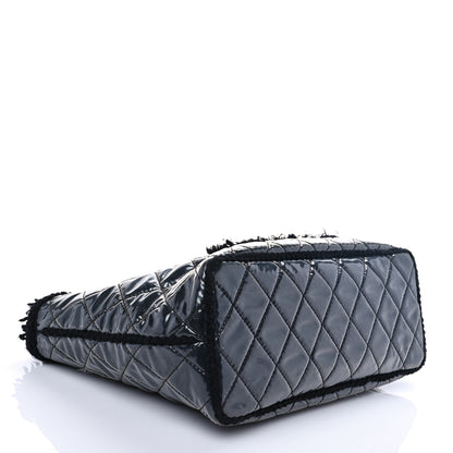 Chanel Vinyl Quilted Funny Tweed Tote Black 4 of 10