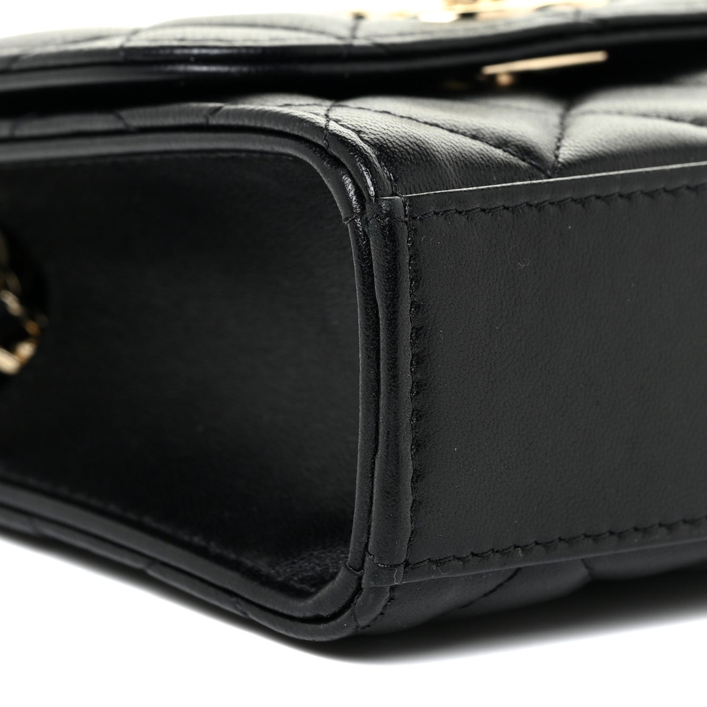 Lambskin Quilted Mini Trendy CC Chain Wallet Black