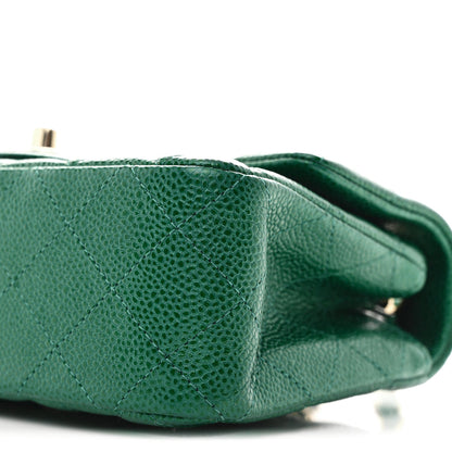 Chanel Metallic Caviar Quilted Mini Rectangular Flap Green 10 of 11