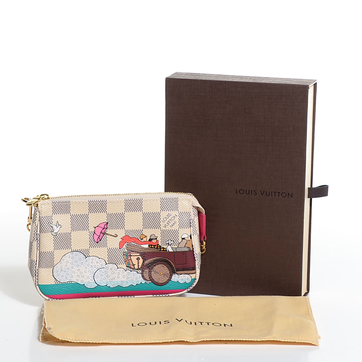Louis Vuitton Damier Azur 2015 Christmas Animation Mini Pochette Accessories 8 of 8