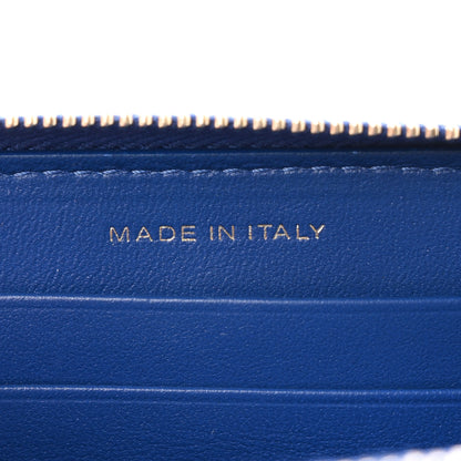 Chanel Caviar Camellia Embossed Medium Zip Around Gusset Wallet Blue 7 of 8
