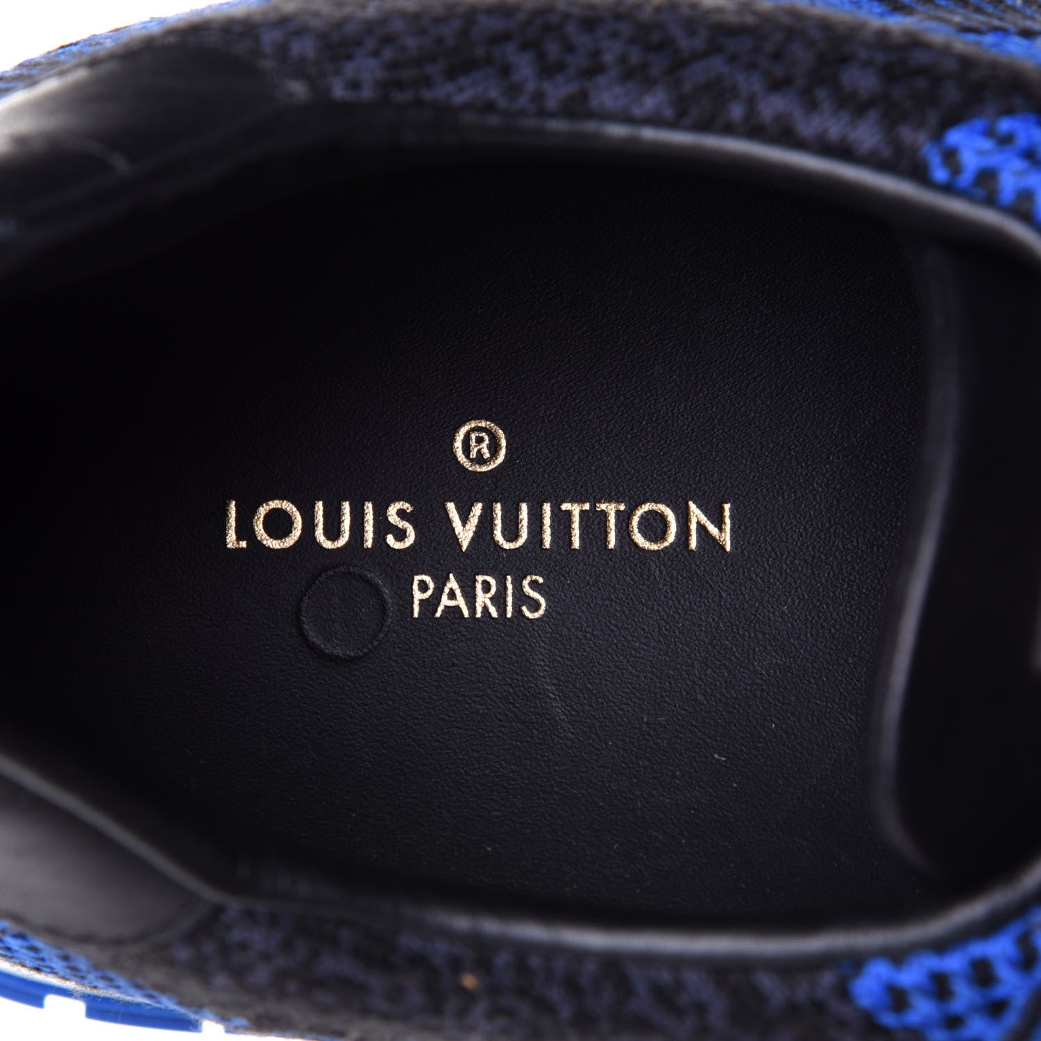 Louis Vuitton Calfskin Damier Mens Run Away Sneakers 10.5 Blue 9 of 10