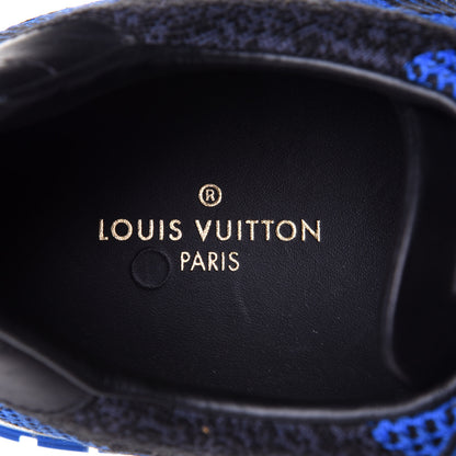 Louis Vuitton Calfskin Damier Mens Run Away Sneakers 10.5 Blue 9 of 10