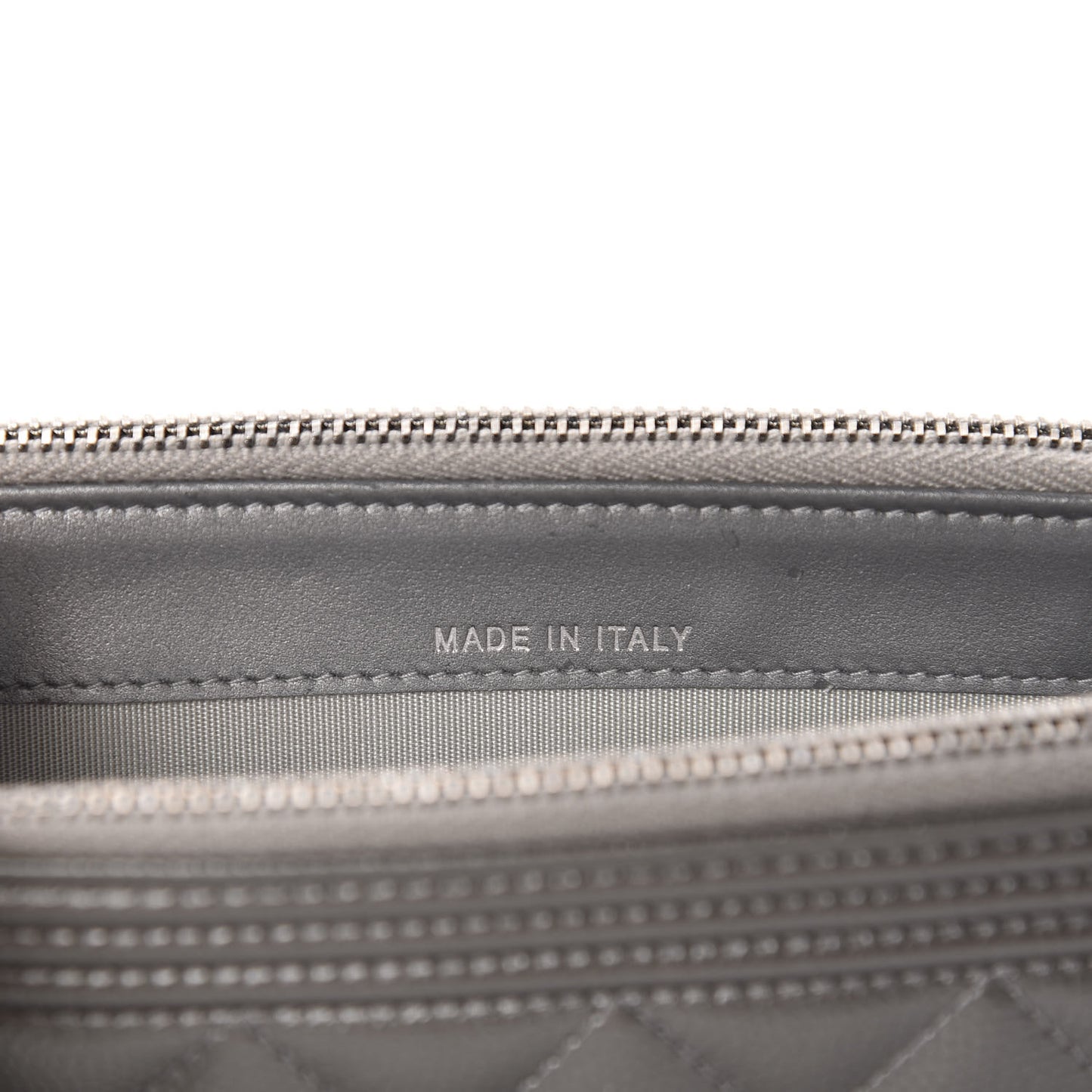 Metallic Caviar Quilted Small Boy Clutch With Chain Silver