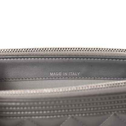 Chanel Metallic Caviar Quilted Small Boy Clutch With Chain Silver 9 of 12