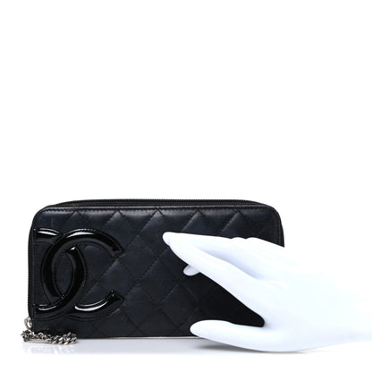 Chanel Calfskin Quilted Cambon Large Gusset Zip Around Wallet Black 2 of 10