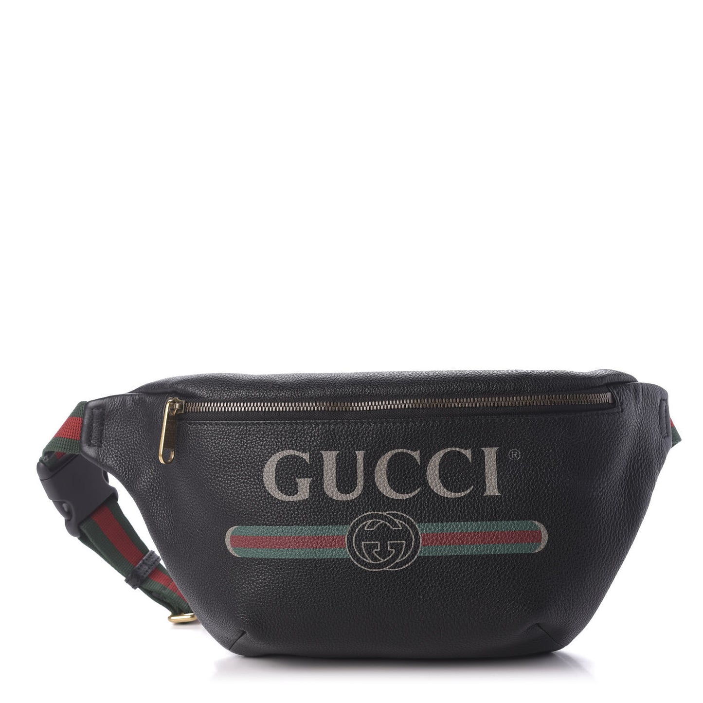 Grained Calfskin Logo Belt Bag Black