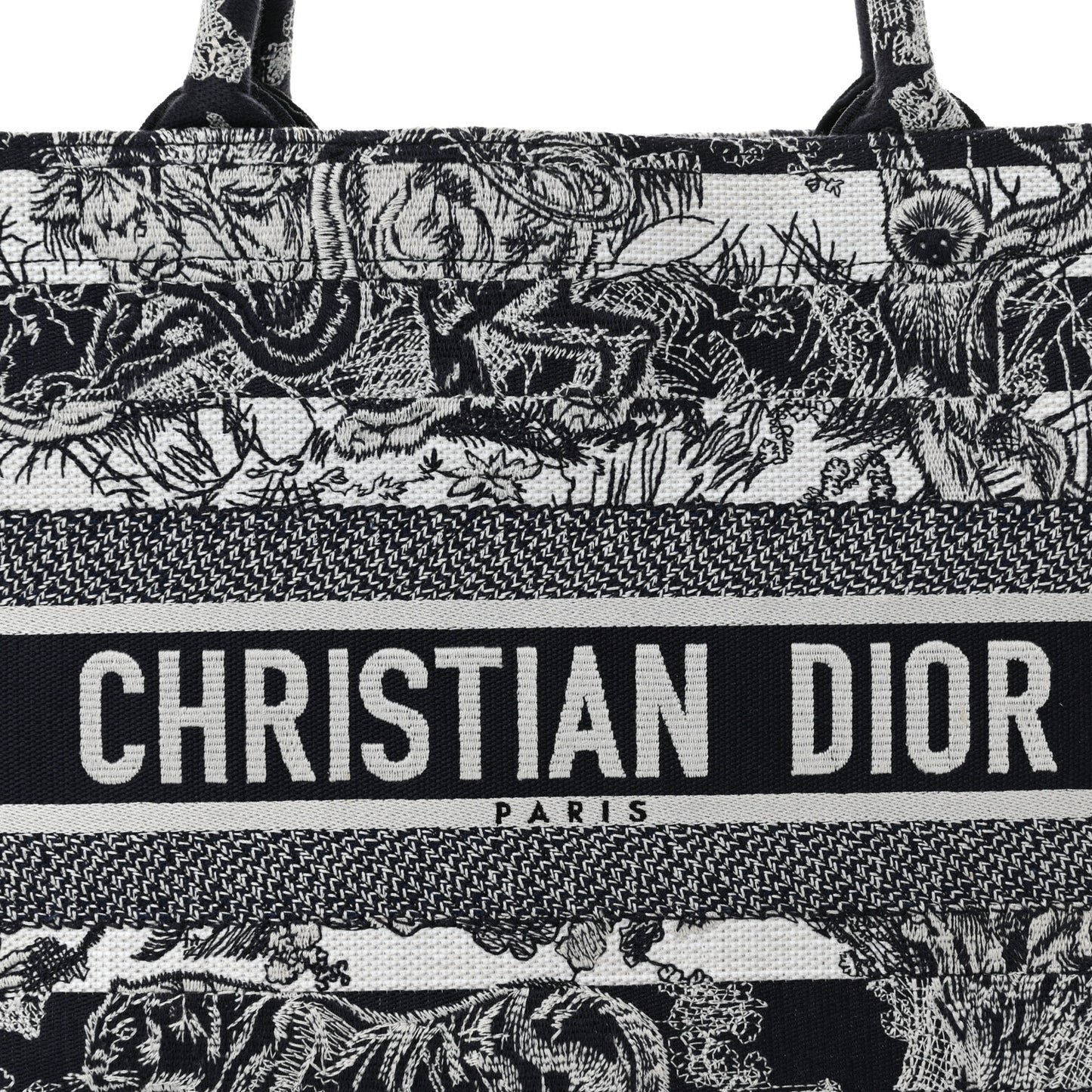 Canvas Embroidered Medium Dioriviera Toile De Jouy Book Tote White