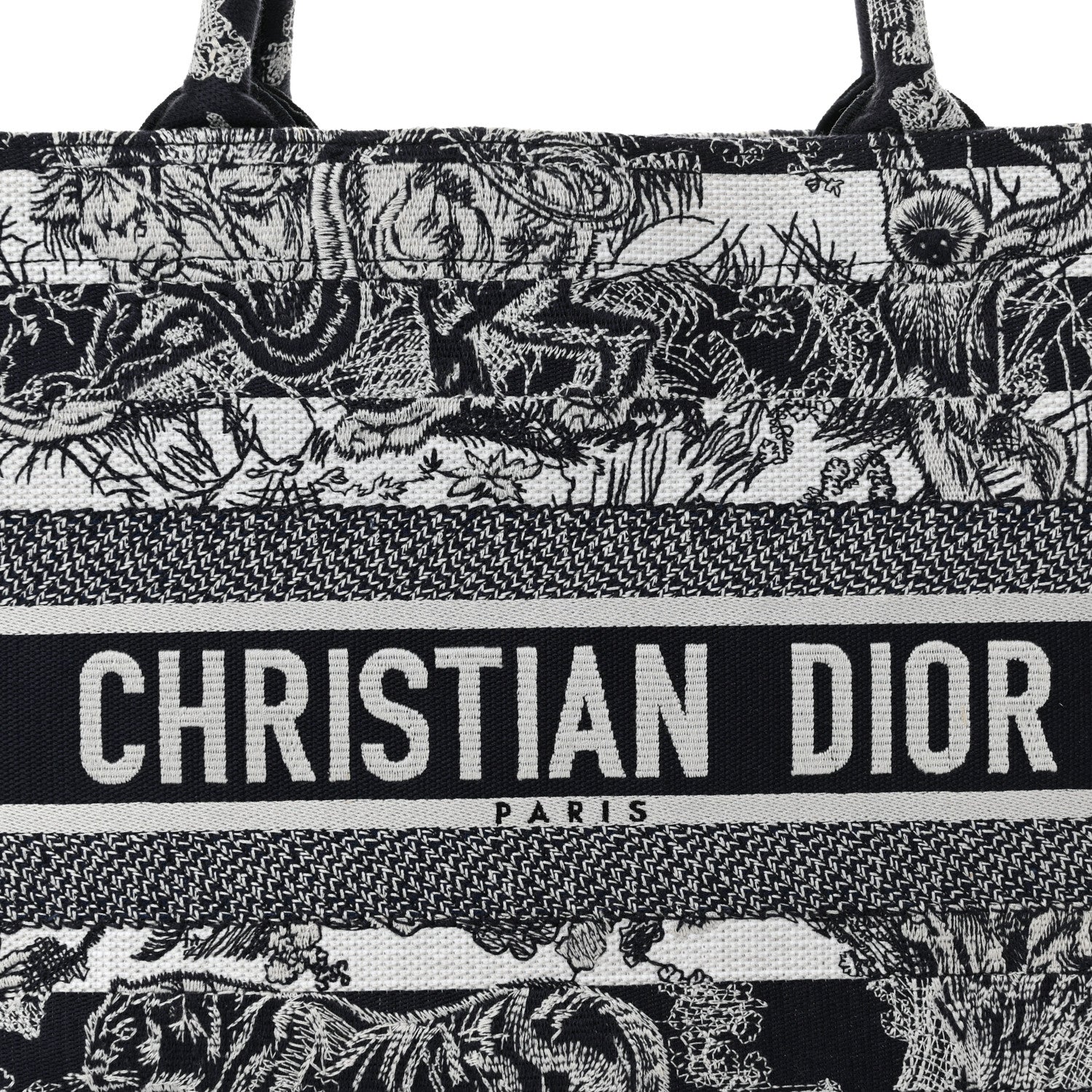 Christian Dior Canvas Embroidered Medium Dioriviera Toile De Jouy Book Tote White 8 of 14