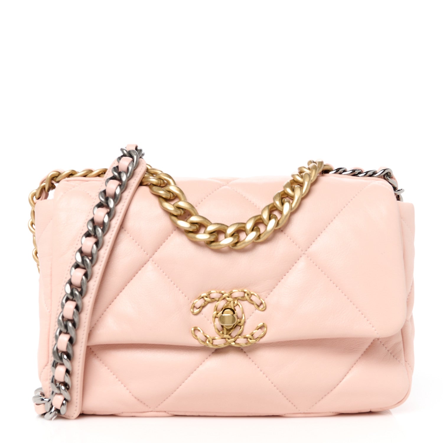 Chanel Lambskin Quilted Medium Chanel 19 Flap Light Pink 1 of 10