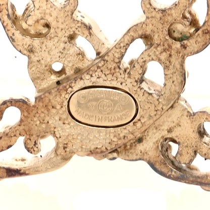 Chanel Resin CC Brooch Golden Pink Blue 3 of 3