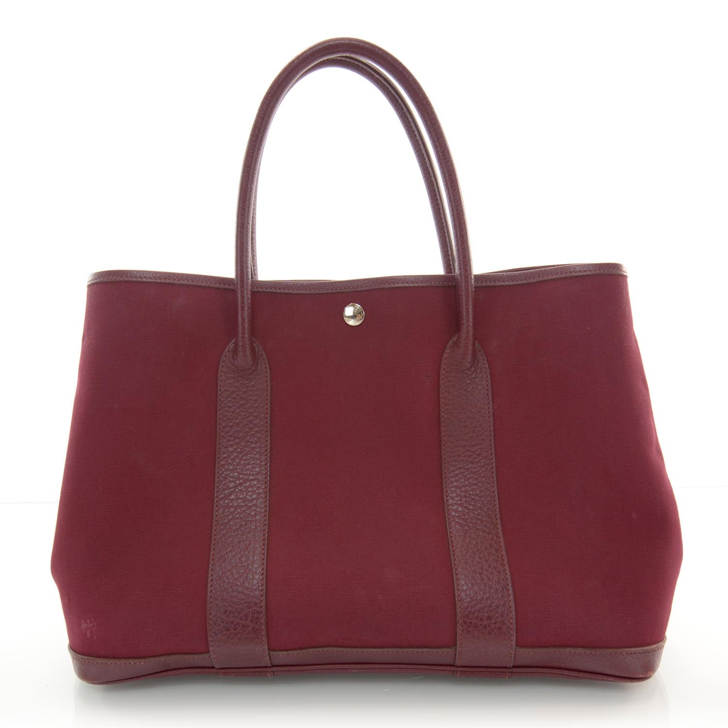 Hermes Toile Leather Garden Party PM Rouge Imperial 3 of 8
