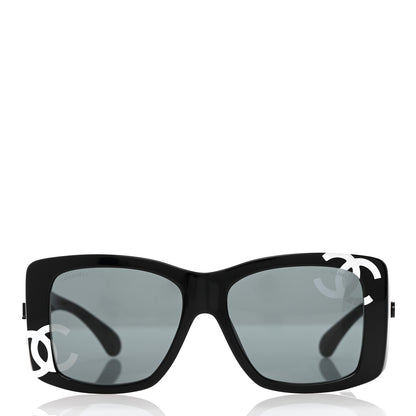 Chanel Acetate CC Logo Square Sunglasses 71472 Black 2 of 8