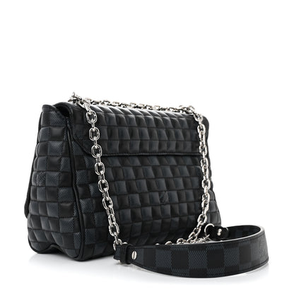 Louis Vuitton Calfskin Quilted Damier Twist MM Black Anthracite 2 of 9